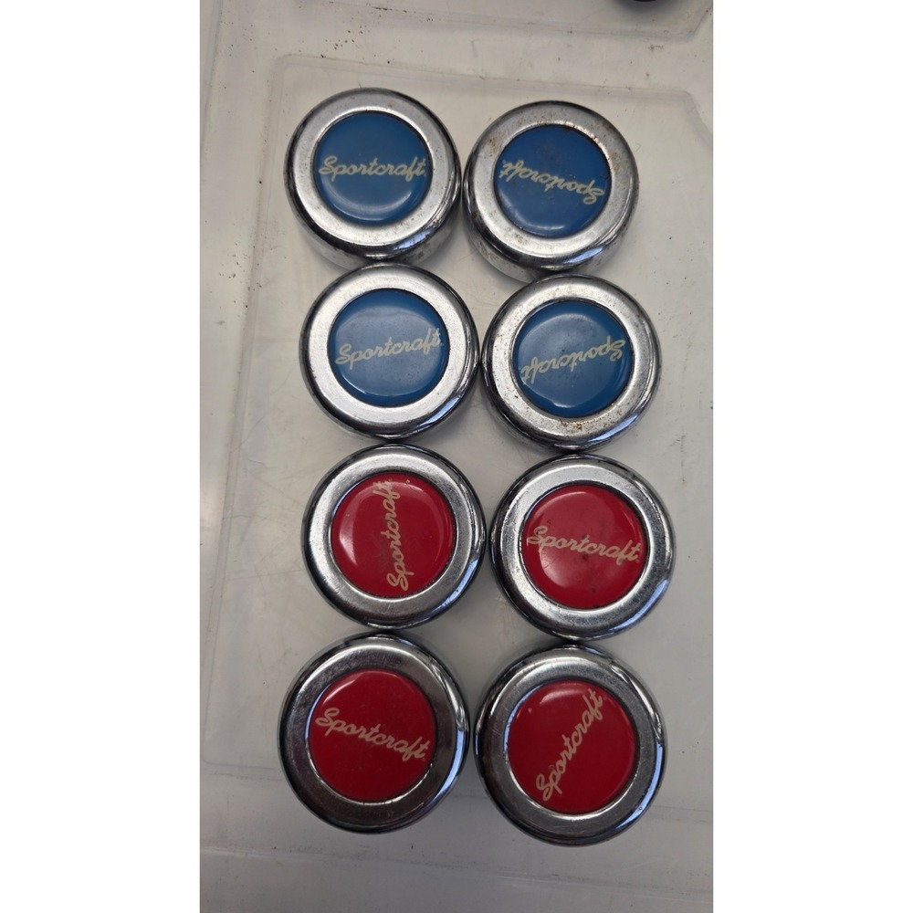 Vintage RARE Set Of 4 +4  Blue Red Sportcraft Shuffleboard Table Pucks